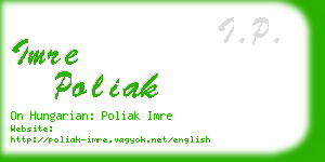 imre poliak business card